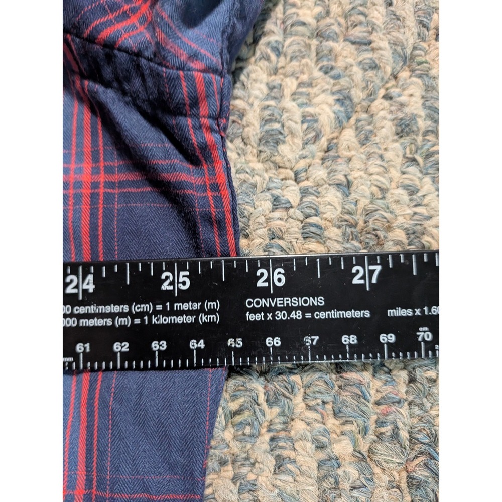American Eagle Mens XXL Navy Red Plaid Western Pearl Snap Vintage Fit Shirt - Picture 7 of 8